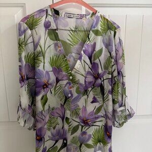 Alice + Olivia Garden Floral Blouse, Size Medium